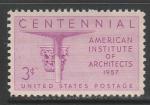 США 1957 год. 100 лет Американскому институту архитектуры, 1 марка.
