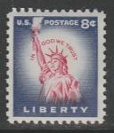 США 1954 год. Стандарт 1954/73 г. Статуя Свободы, ном. 8 с., 1 марка из серии (I)