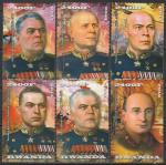 Руанда 2013 год. Военачальники СССР, 6 марок.