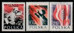 Польша 1957 год. Международный конгресс пожарных, 3 марки (наклейка)