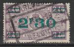Бельгия 1924 год. Герб, 1 ж/д марка с надпечаткой (гашёная)