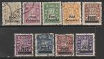 Норвегия 1929 год. Стандарт, 9 доплатных марок с надпечаткой (гашёные)
