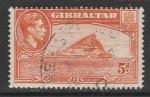 Гибралтар 1947 год. Стандарт. Скалы Гибралтара, 1 марка (гашёная)