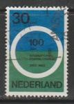 Нидерланды 1963 год. 100 лет I Международной почтовой конференции в Париже, 1 марка (гашёная)