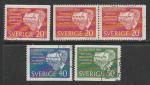 Швеция 1961 год. Нобелевские лауреаты 1901 года, 5 марок (гашёные)
