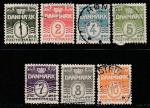 Дания 1933/1939 год. Стандарт. Номинал в овале, волны, 7 марок (гашёные)