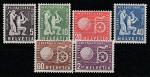 Швейцария 1956 год. (ILO) Шахтёры и глобус, 6 марок (наклейка)