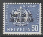 Швейцария 1962 год. (ВОЗ) Борьба с малярией, 1 марка с надпечаткой 