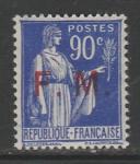 Франция 1939 год. Стандарт. Символ мира, 1 военная (полевая) марка с надпечаткой (наклейка)