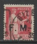 Франция 1929 год. Стандарт. Символ мира, 1 военная (полевая) марка с надпечаткой (гашёная)