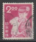 Япония 1951 год. Новый год. Год кролика, 1 марка (гашёная)
