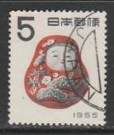Япония 1954 год. Новый Год. Народная игрушка, 1 марка (гашёная)