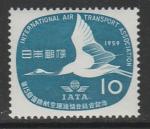 Япония 1959 год. Международная ассоциация воздушного транспорта, 1 марка (наклейка)