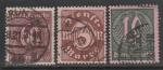 Германия 1921 год (Веймарская республика) Цифровой рисунок, 3 служебные марки (гашёные)
