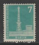ФРГ (Берлин) 1956 год. Стандарт. Радиобашня и выставочный зал, 1 марка (наклейка)