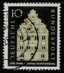 ФРГ 1957 год. 500 лет Ландтагу Вюртемберга, 1 марка (гашёная)
