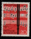 ФРГ 1962 год. Хоровая музыка. Нотный лист. 1 марка (гашёная)