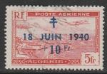 Алжир 1948 год. VIII годовщина вызова генерала де Голля, 1 марка с надпечаткой (гашёная)