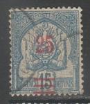Тунис 1903 год. Стандарт. Герб, надпечатка, 1 марка (гашёная)