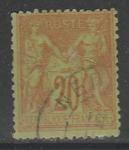 Франция 1884 год. Стандарт. Аллегория, 1 марка (гашёная)