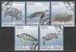 Коморы 2009 год. Морские черепахи, 5 марок (гашёные)