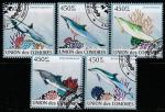 Коморы 2009 год. Дельфины, 5 марок (гашёные)