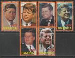 Руанда 2011 год. XXXV Президент США Джон Фицджеральд Кеннеди, 6 марок (гашёные)