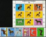 Парагвай 1984 год. Собаки, сцепка из 6 марок + малый лист.
