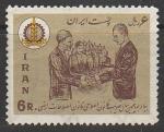 Иран 1967 год. 5 лет земельной реформе. Шах Ирана, 1 марка (наклейка)