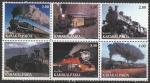  Каракалпакия) 1998 год. Железнодорожный транспорт, 6 марок в сцепке (162.6)