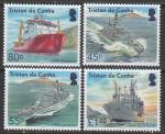 Тристан-да-Кунья 2018 год. Военные корабли, 4 марки (357.1289)