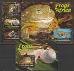 Сьерра-Леоне 2011 год. Африканские лягушки, малый лист + блок (324.5471)