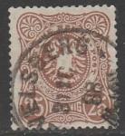 Германия (II Рейх) 1880 год. Имперский орёл в овале, номинал 25 Pf., 1 марка из серии (гашёная)