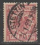 Германия (II Рейх) 1889 год. Имперский орёл в круге, номинал 10 Pf., 1 марка из серии (гашёная)