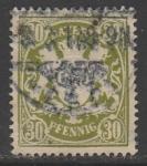 Бавария 1900 год. Государственный герб в орнаменте, номинал 30 Pf., 1 марка из серии (гашёная)