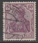 Германия (II Рейх) 1905/1913 год. Германия с императорской короной, номинал 60 Pf., 1 марка из серии (гашёная)