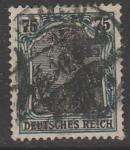 Германия (II Рейх) 1918 год. Германия с императорской короной, номинал 75 Pf., 1 марка из серии (гашёная)