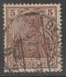 Германия (Веймарская республика) 1920 год. Германия с императорской короной, номинал 5 Pf., 1 марка из серии (гашёная)