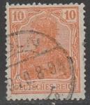 Германия (Веймарская республика) 1920 год. Германия с императорской короной, номинал 10 Pf., 1 марка из серии (гашёная)