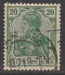 Германия (Веймарская республика) 1920 год. Германия с императорской короной, номинал 20 Pf., 1 марка из серии (гашёная)