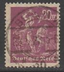 Германия (Веймарская республика) 1923 год. Стандарт. Рабочие: шахтёры, 20 М., 1 марка из серии (гашёная)