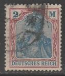 Германия (Веймарская республика) 1920 год. Германия с императорской короной, номинал 2 М., 1 марка из серии (гашёная)