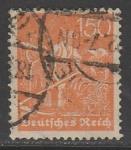 Германия (Веймарская республика) 1922 год. Стандарт. Крестьяне, 150 Pf., 1 марка из серии (гашёная)