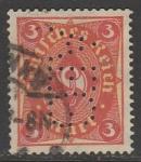 Германия (Веймарская республика) 1921 год. Стандарт. Почтовый рожок, 3 М., 1 марка из серии (гашёная)