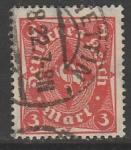 Германия (Веймарская республика) 1922 год. Стандарт. Почтовый рожок, номинал 3 М., 1 марка из серии (гашёная)