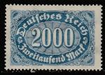 Германия (Веймарская республика) 1923 год. Стандарт. Цифровой рисунок в овале, 2000 М.,1 марка из серии (наклейка)