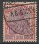 Германия (Веймарская республика) 1922 год. Германия с императорской короной, номинал 1. 1/4 М., 1 марка из двух (гашёная)