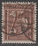Германия (Веймарская республика) 1921 год. Стандарт. Номинал в прямоугольнике, 25 Pf., 1 марка из серии (гашёная)