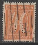 Германия (Веймарская республика) 1921 год. Стандарт. Номинал в прямоугольнике, 40 Pf., 1 марка из серии (гашёная)