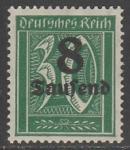 Германия (Веймарская республика) 1923 год. Стандарт. Надпечатка нового номинала, 8Tsd/30Pf, 1 марка из серии (наклейка)
